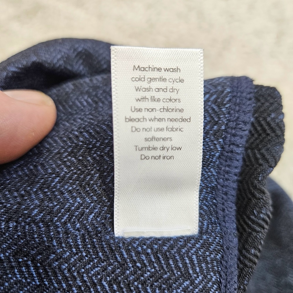 Athleta Mercer Herringbone Leggings Small Navy‎ Blue High Rise Pockets Slit Hem - Picture 6 of 9